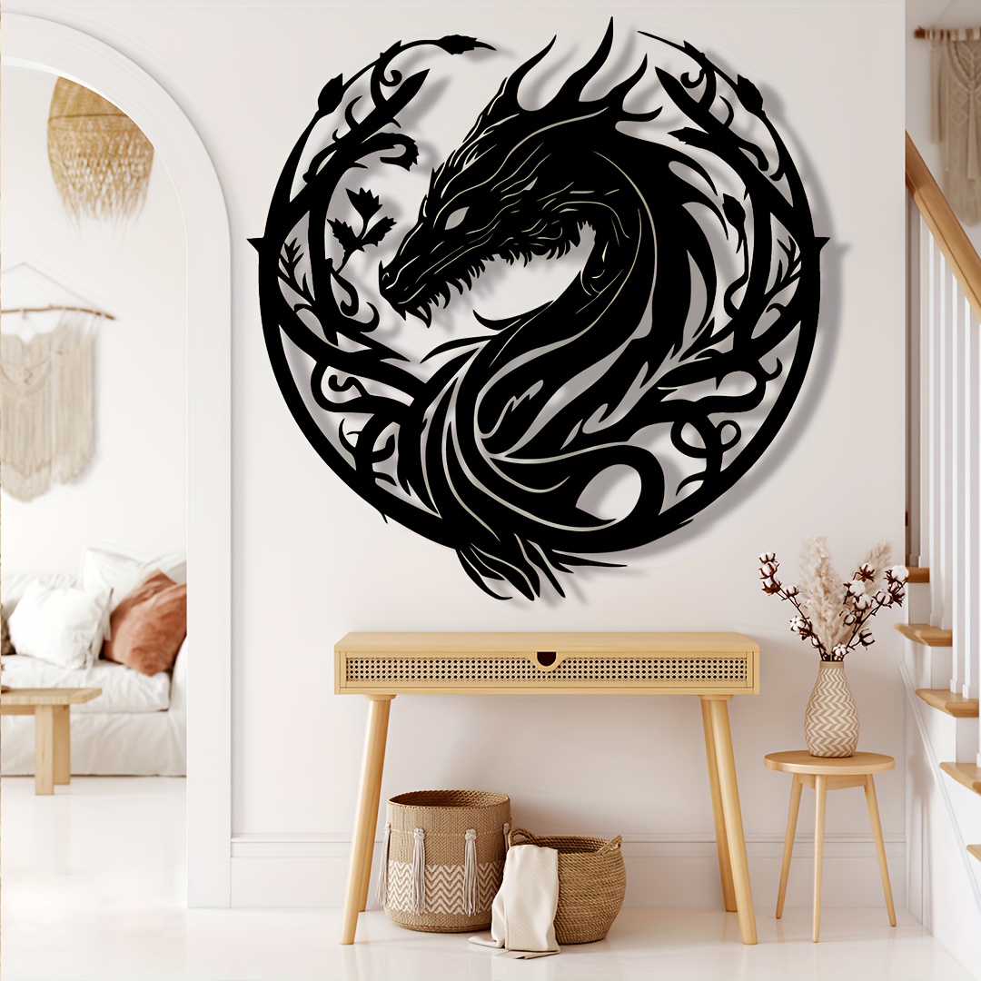 Outdoor Power Garage - Antike Tierkreis-Dragon-Wandkunst-Dekoration, 1 Stück dekoratives Drachen-Totem