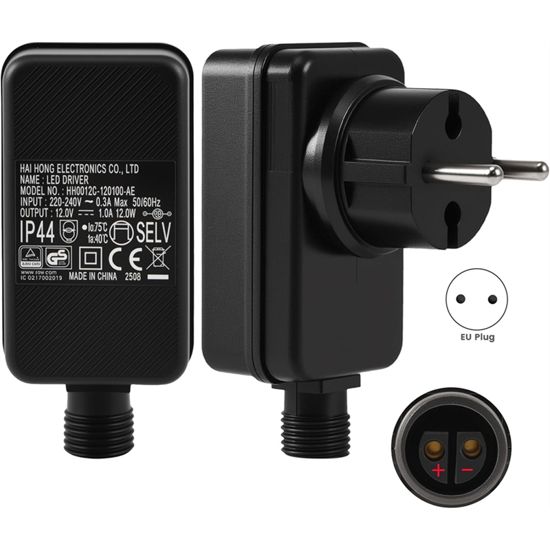 Outdoor Use Power Strip - 12V/1A LED Netzteil, Stecker Lichterkette Ersatz,