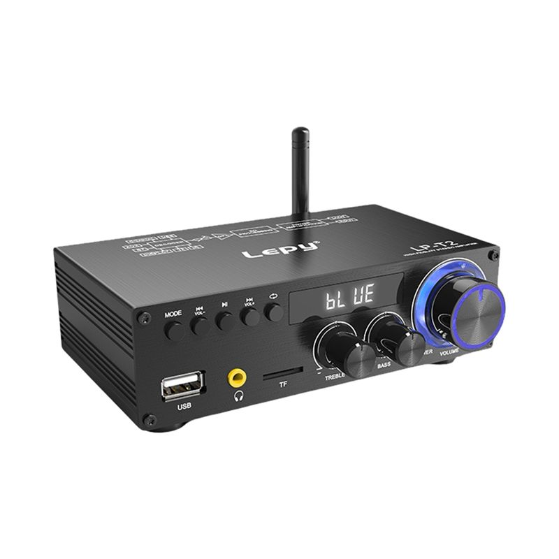 Outdoor Power Garage - Lepy LP-T2 Hifi-Audioverstärker 2-Kanal-Bluetooth 5.1 Mini-Leistungsverstärker