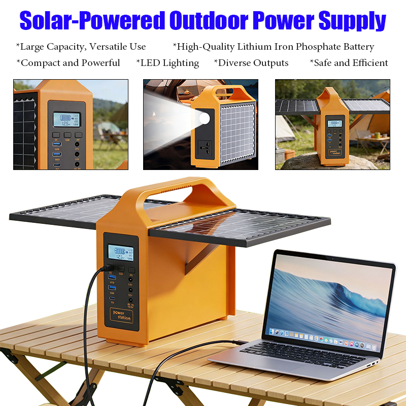 Outdoor Power Distribution Panel - 150W Tragbare Solarstromstation mit LED-Licht &
