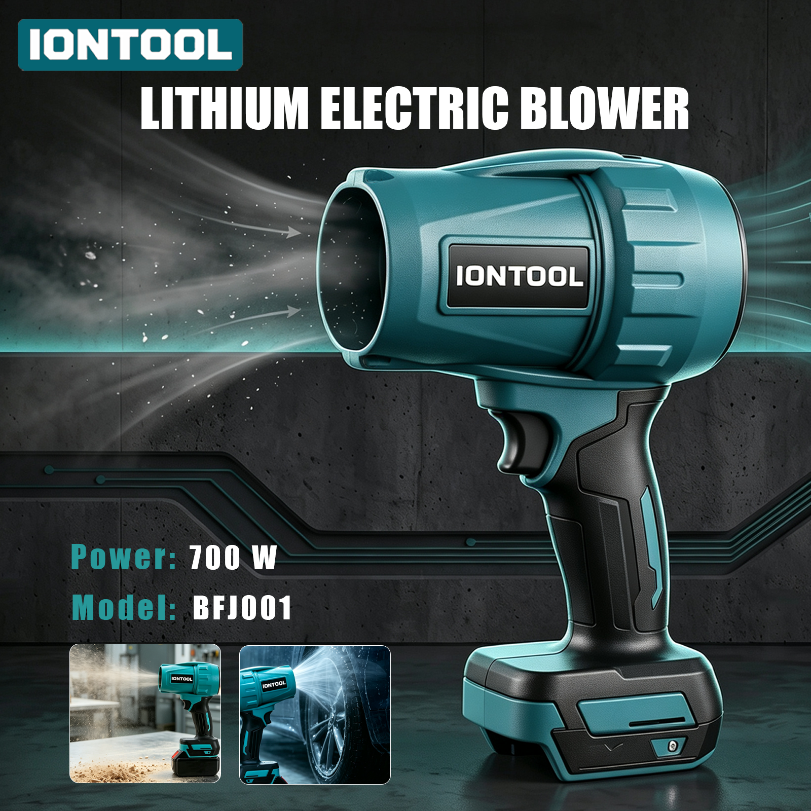 Outdoor Power Garage - IONTOOL Bürstenloser Akku-Luftbläser 700W 18V Hochleistung