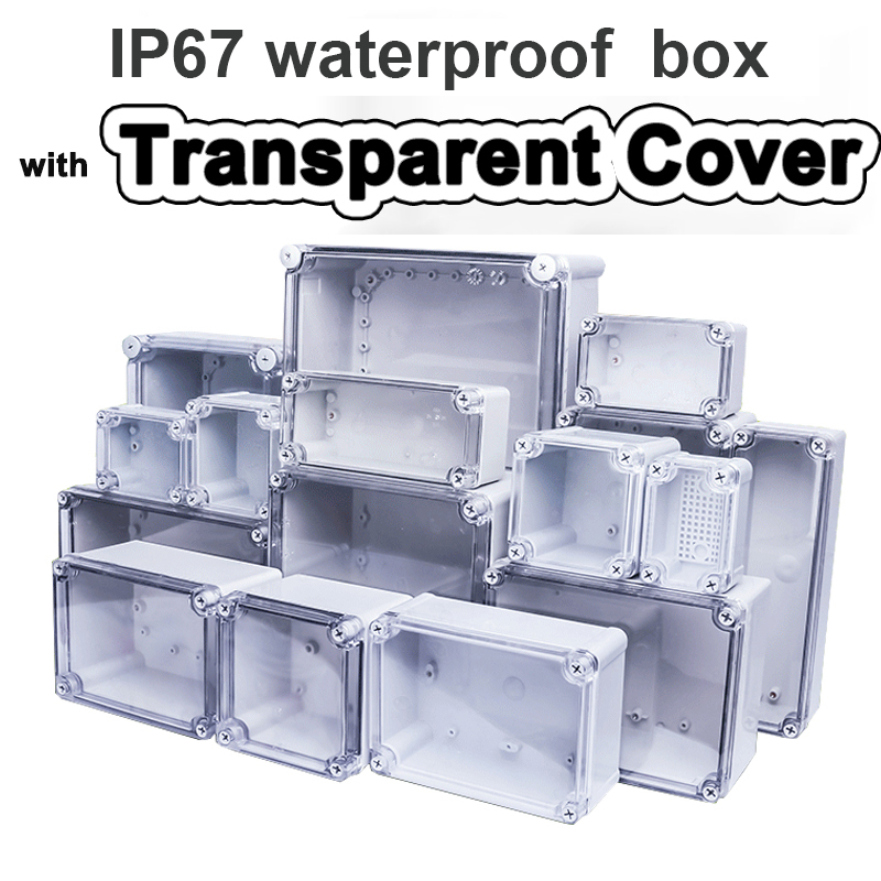 Outdoor Power Junction - Transparente wasserdichte F-Typ-Box. Überwachungskasten für den