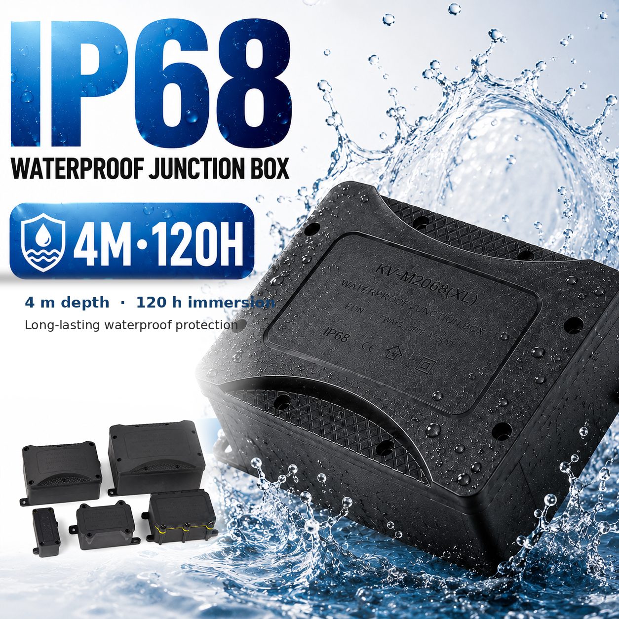 Outdoor Power Junction - IP68 Wasserdichte Elektrische Anschlussdose 450V Mehrere