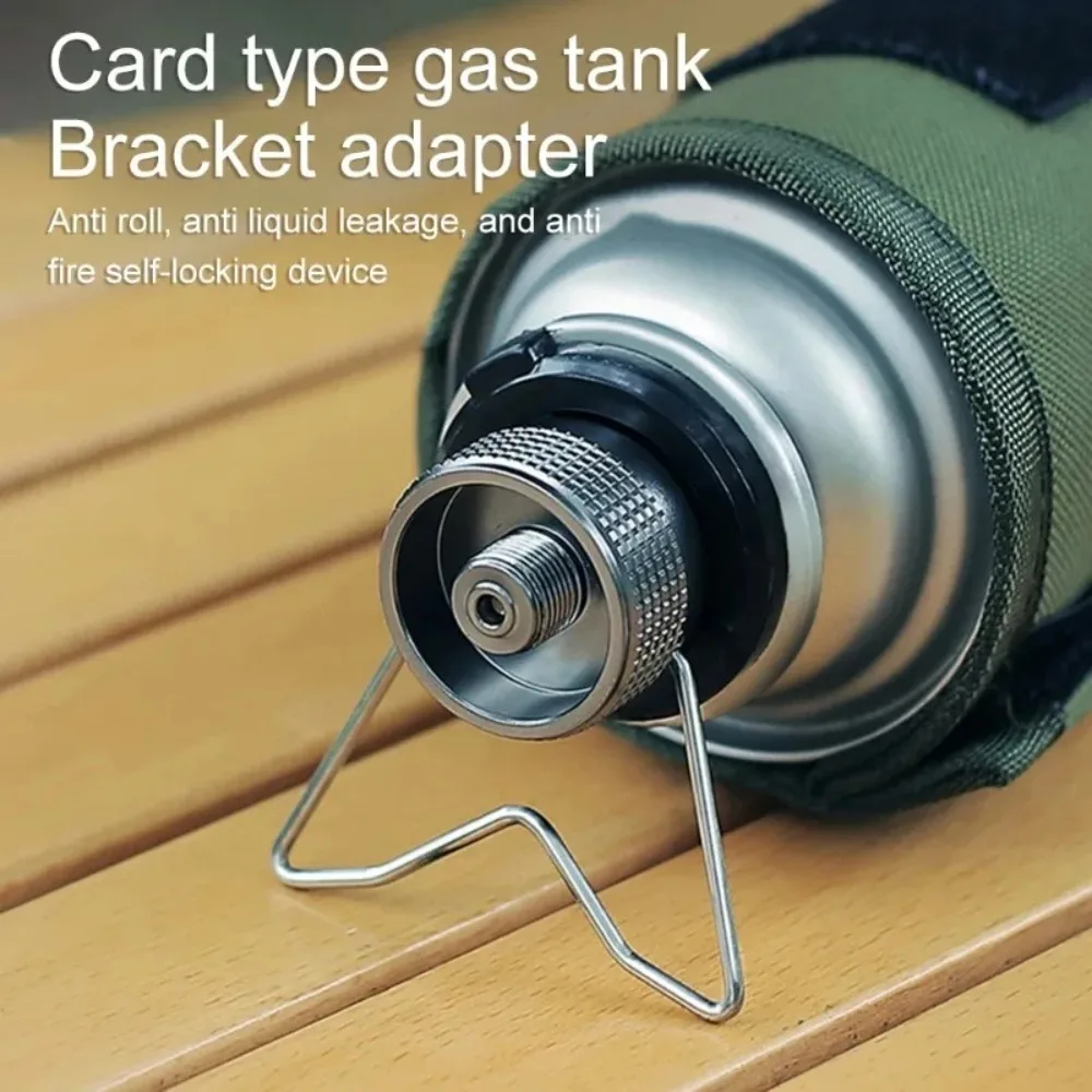 Outdoor Power Burner - Butan-Adapter mit Halterung, Outdoor-Butangas-Umwandlungsaufsatz, Campingkocher-Adapter, Schraubventil-Auslassdüse,