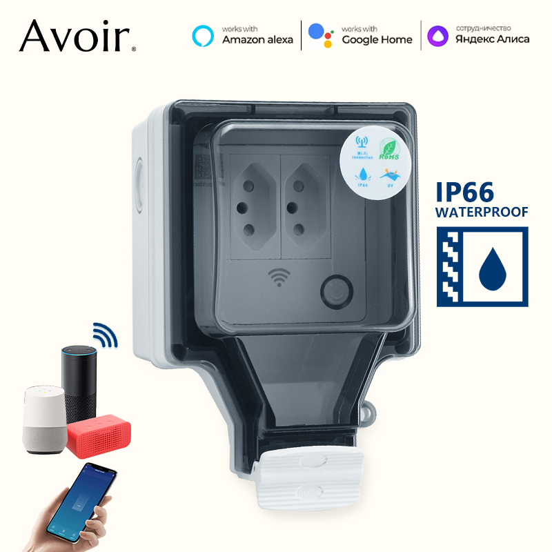 Outdoor Power Outlet With Remote Control - Avoir Tuya Wifi Smart Steckdose IP66