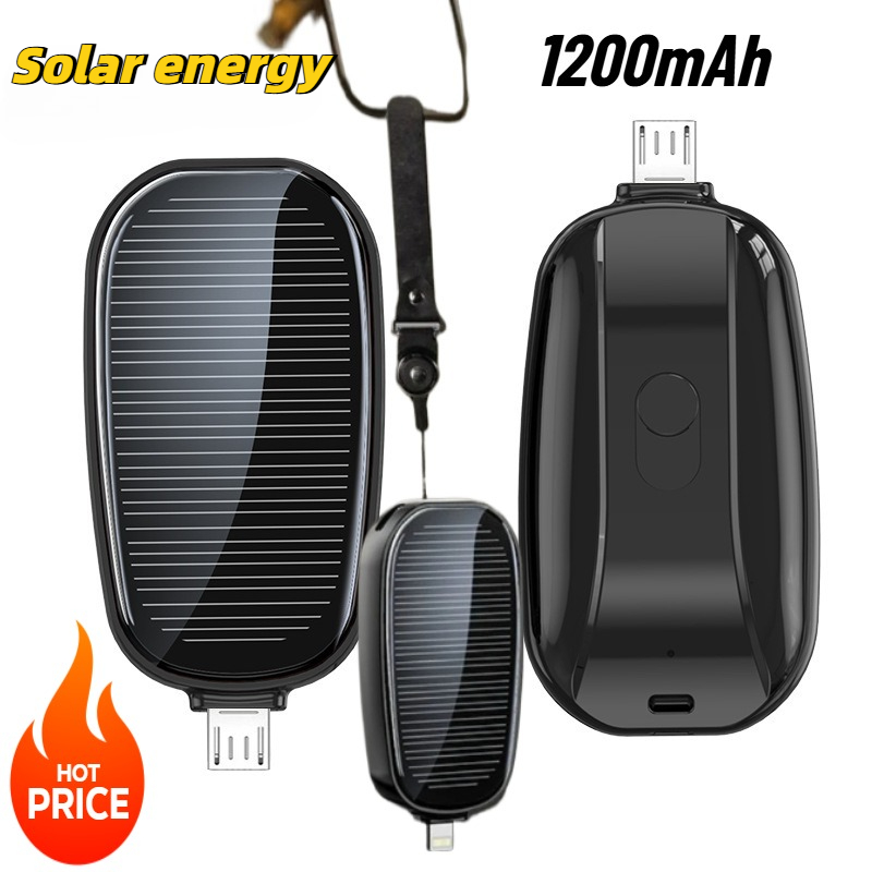 Outdoor Power Distribution Panel - 1200mAh Solar Mini Powerbank Schlüsselanhänger Tragbares