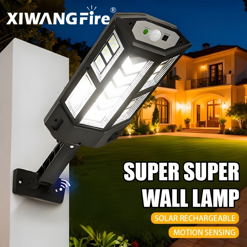 Outdoor Power Garage - Leistungsstarke LED-Solar-Außenleuchte Wiederaufladbare Bewegungsmelder-Wandlampe für Garten,