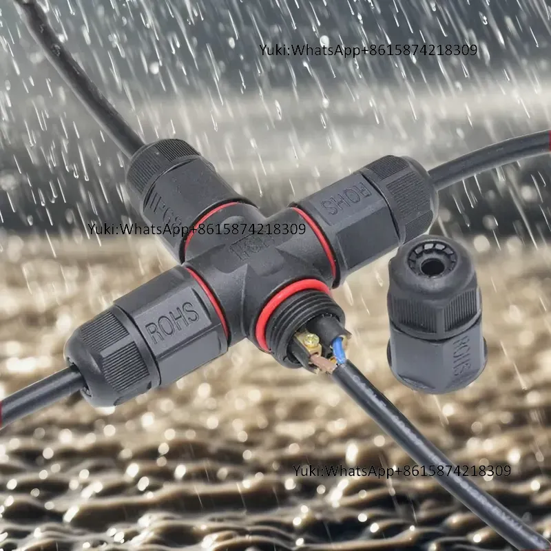 Outdoor Power Junction - IP68 Wasserdichter Kabel-T-Verbinder 4-Pin Outdoor Versiegelte