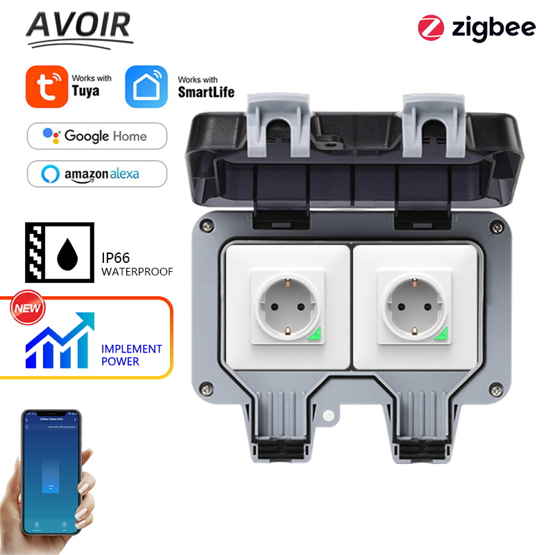 Outdoor Power Outlet With Remote Control - Avoir Tuya Zigbee Steckdosen IP66 Wasserdichte