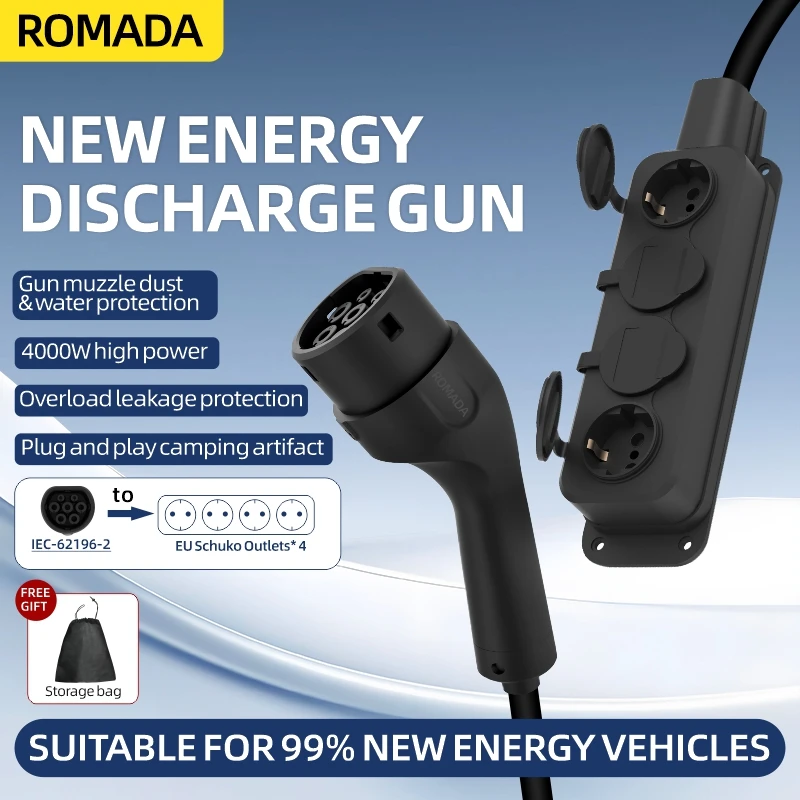 Outdoor Power Wash - Tragbares 16A 4KW V2L-Kabel Elektroauto-Seitenauslassstecker EV-Ladegerät