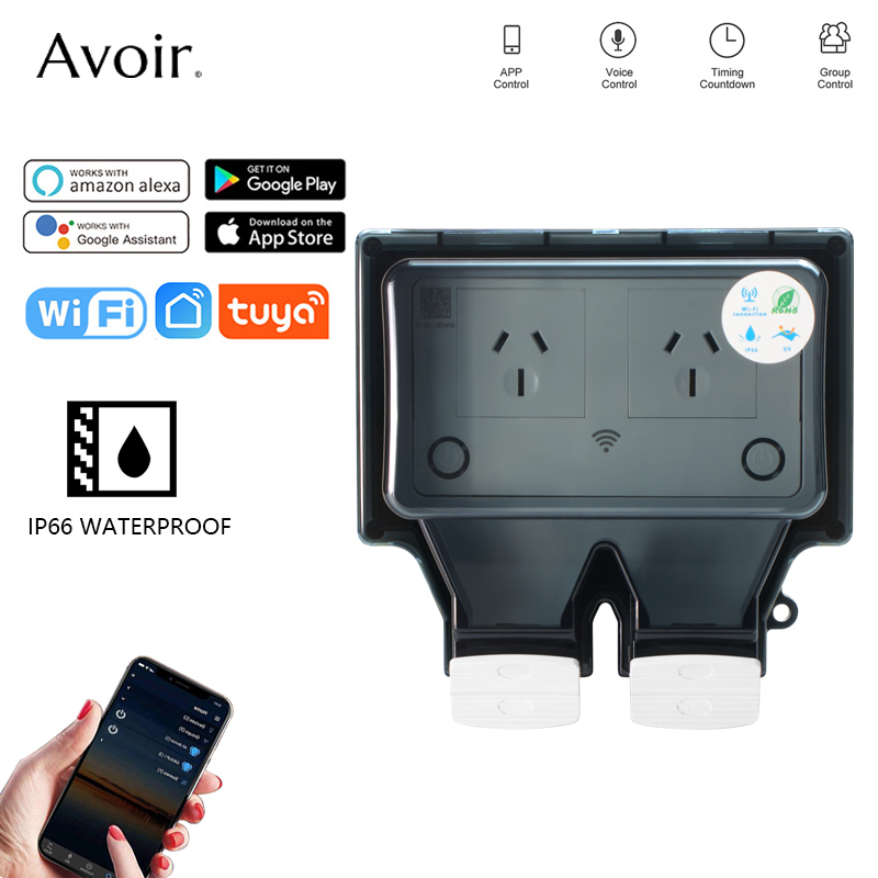 Outdoor Power Outlet With Remote Control - Avoir tuya wifi wasserdichte steckdose mit