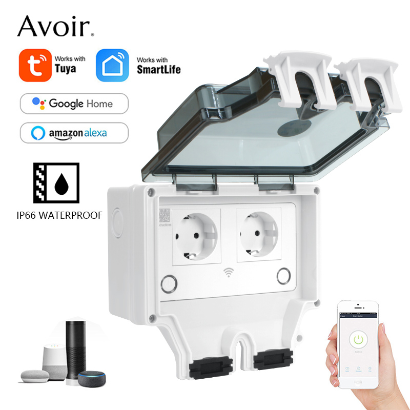 Outdoor Power Outlet With Remote Control - Avoir Tuya IP66 Wasserdichte Steckdosen Standard