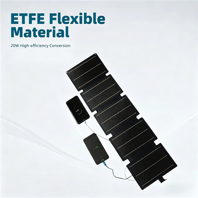 Outdoor Power Port - 5-fach Faltbares Flexibles Solarladegerät ETFE-Solarpanel mit
