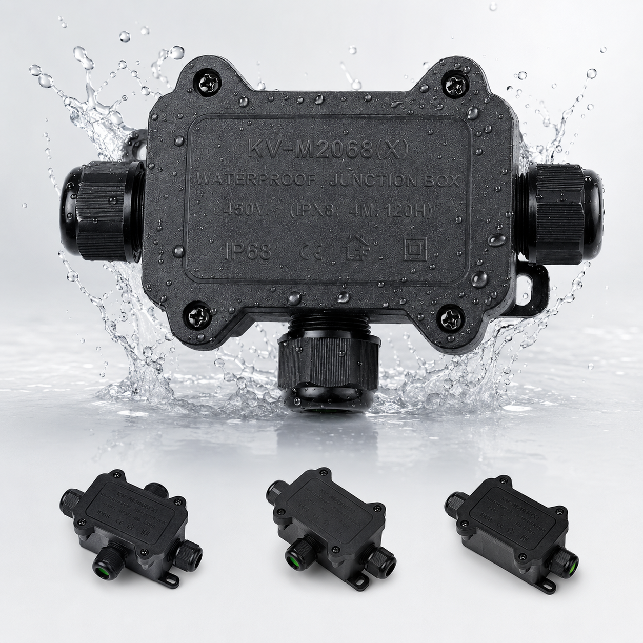 Outdoor Power Junction - IP68 Wasserdichte Anschlussdose 2/3/4-Wege 4-Poliger Elektrischer