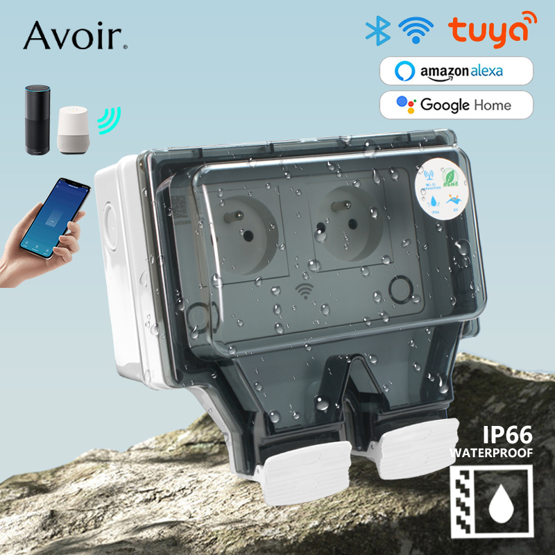 Outdoor Power Outlet With Remote Control - Avoir Tuya Smart IP66 Wasserdichte Steckdose