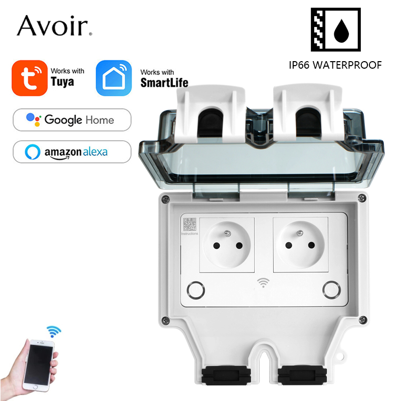 Outdoor Power Outlet With Remote Control - Avoir Tuya Steckdose IP66 Outdoor Wifi