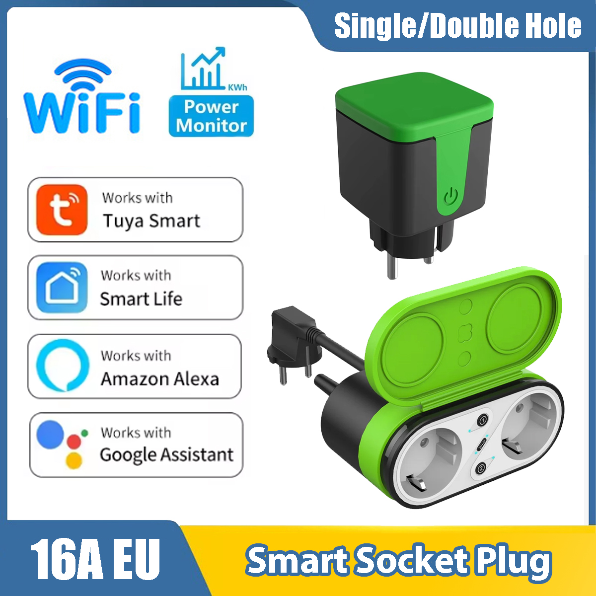 Outdoor Power Outlet With Remote Control - Tuya EU Smart WiFi 2,4G Steckdose