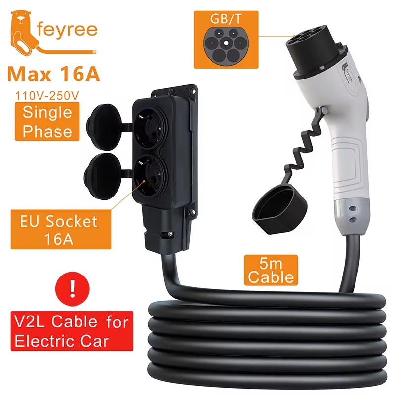 Outdoor Power Socket - Feyree V2L Kabel Entladestecker EV-Ladegerät GBT-Buchse