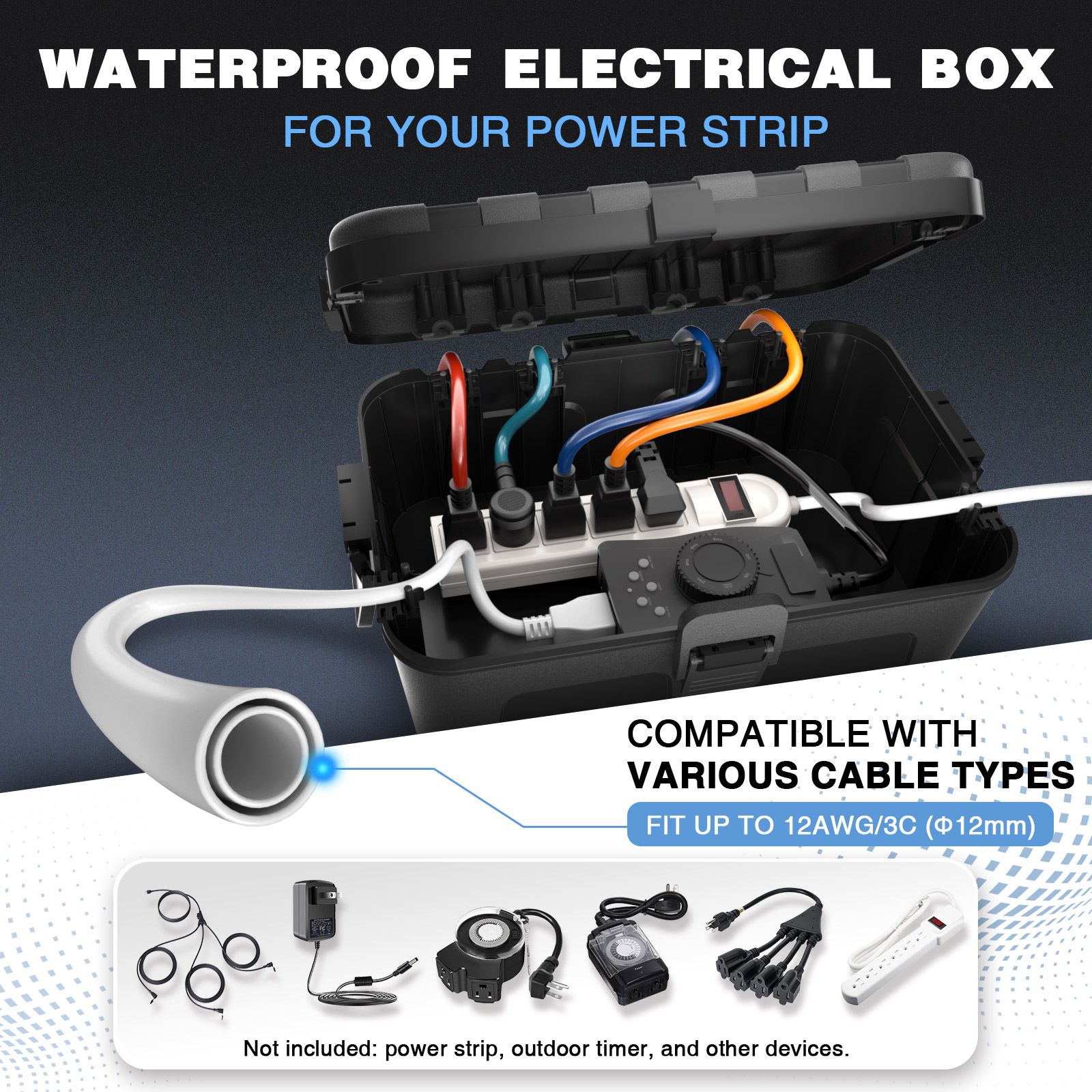 32 x 22 x 13 cm wasserdichte K – Outdoor Use Power Strip Bewertung und Preis