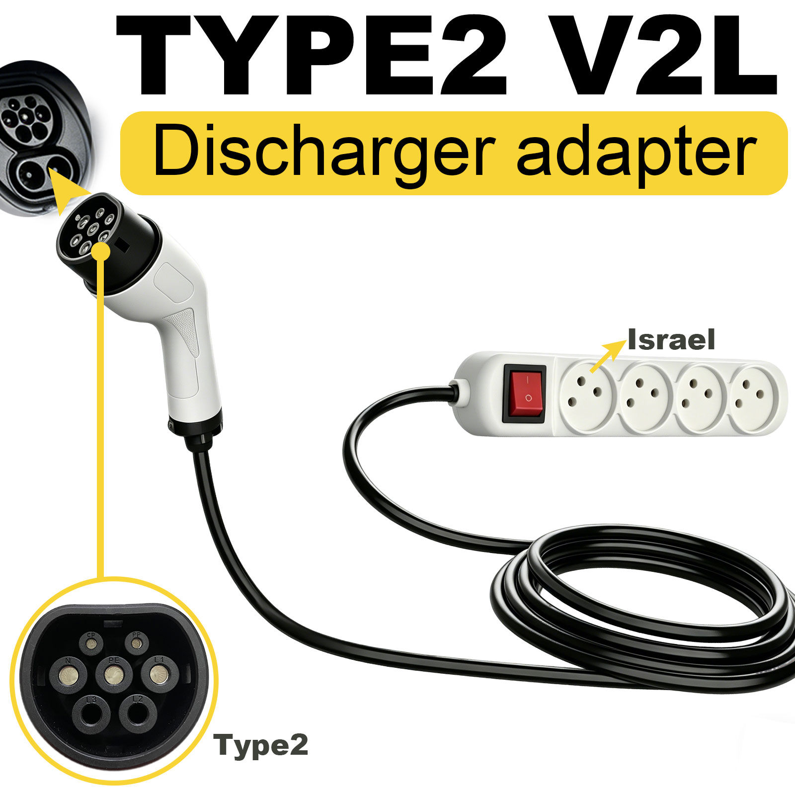 Typ2 V2L Entladeadapter Israel – Outdoor Power Socket Bewertung und Preis