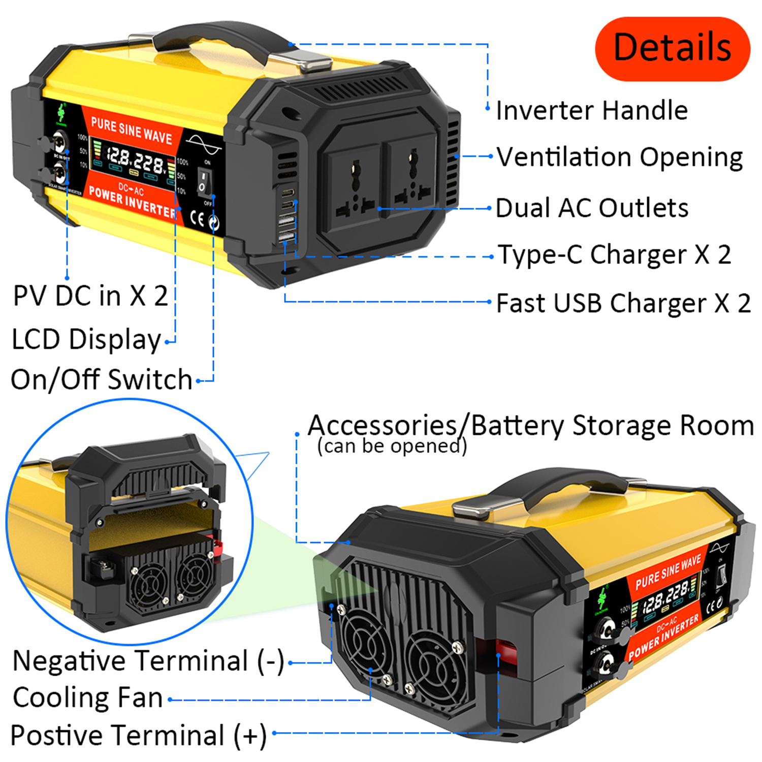 Wechselrichter DC 12V auf AC 2 – Outdoor Power Socket Bewertung und Preis