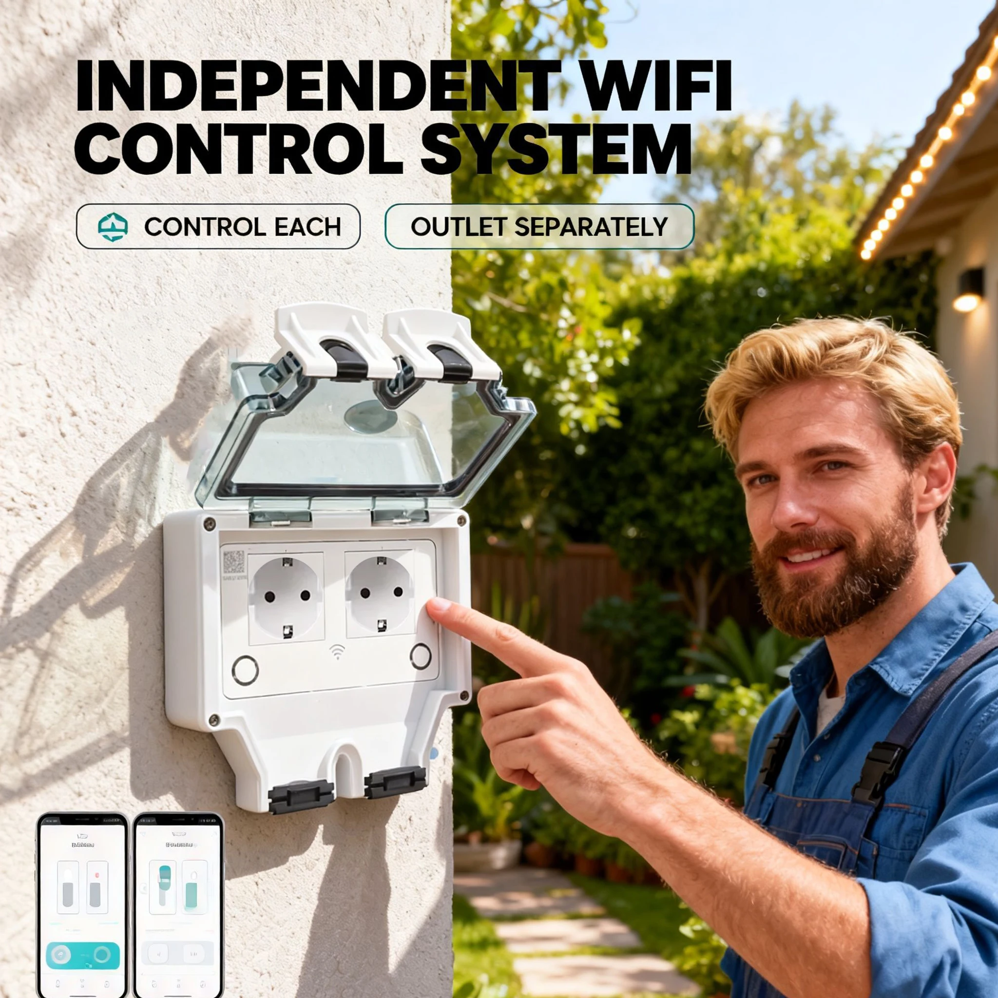 Tuya Wasserdichte Elektrische  – Outdoor Power Outlet With Remote Control Bewertung und Preis