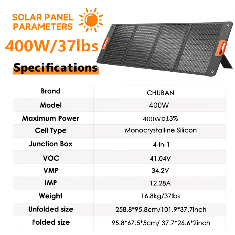200W Faltbares Solarpanel 400W – Outdoor Power Distribution Panel Bewertung und Preis