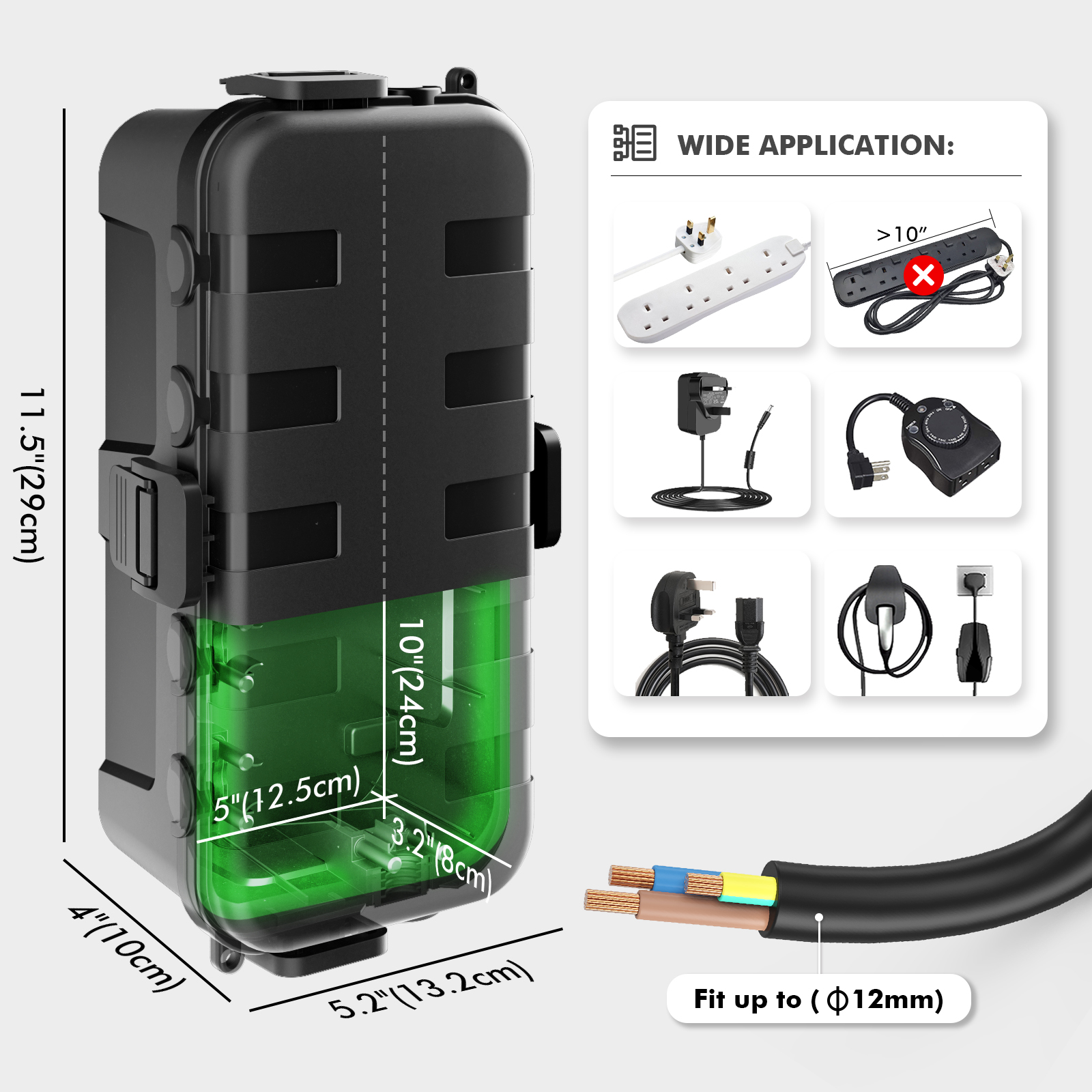 Mittelgroße IP54 Wasserdichte  – Outdoor Use Power Strip Bewertung und Preis