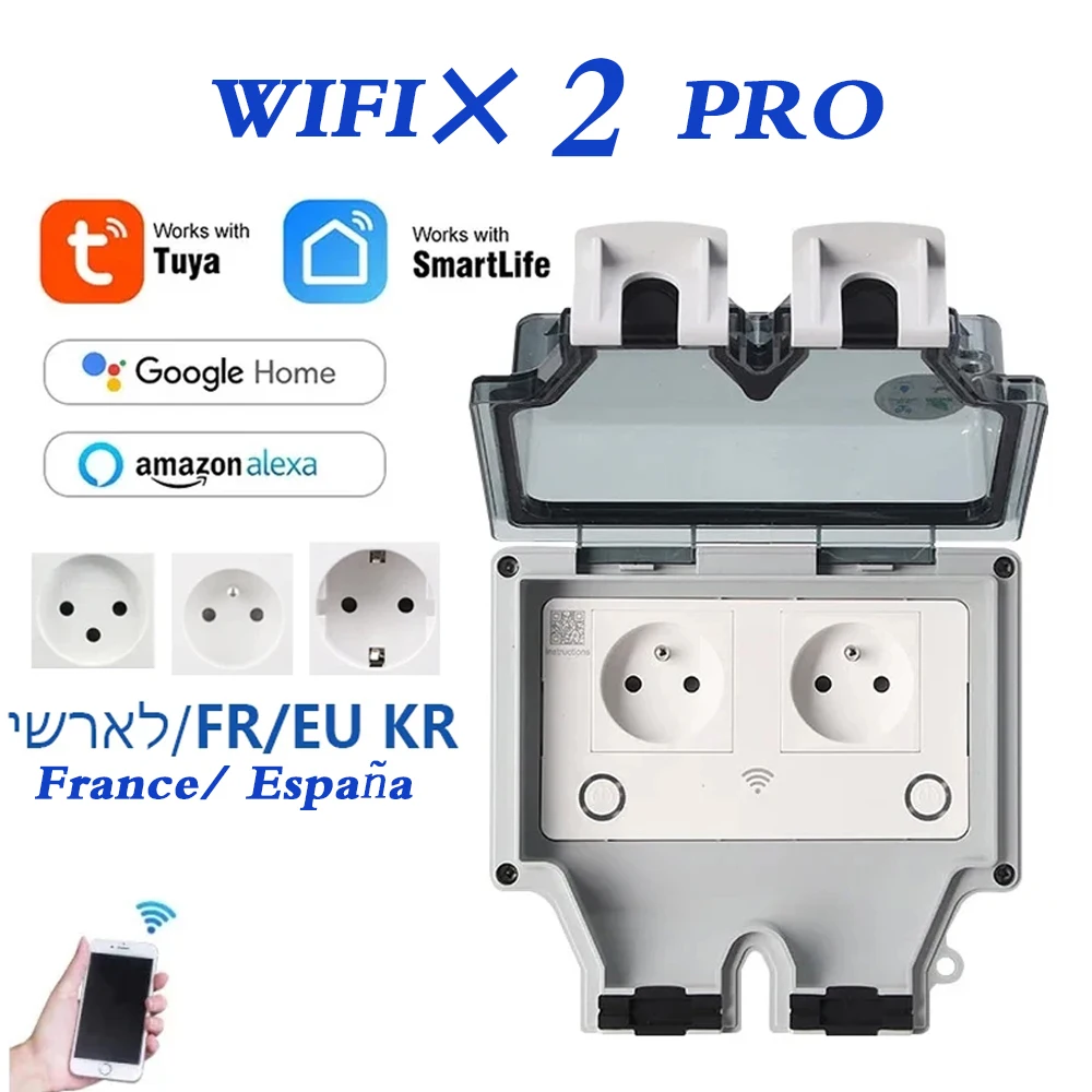 Eu fr smart tuya wasserdichte  – Outdoor Power Outlet With Remote Control Bewertung und Preis
